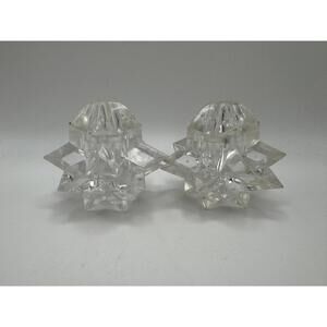 Vintage Lucite hard plastic Star Salt Pepper Shakers Retro 1960's Atomic MCM